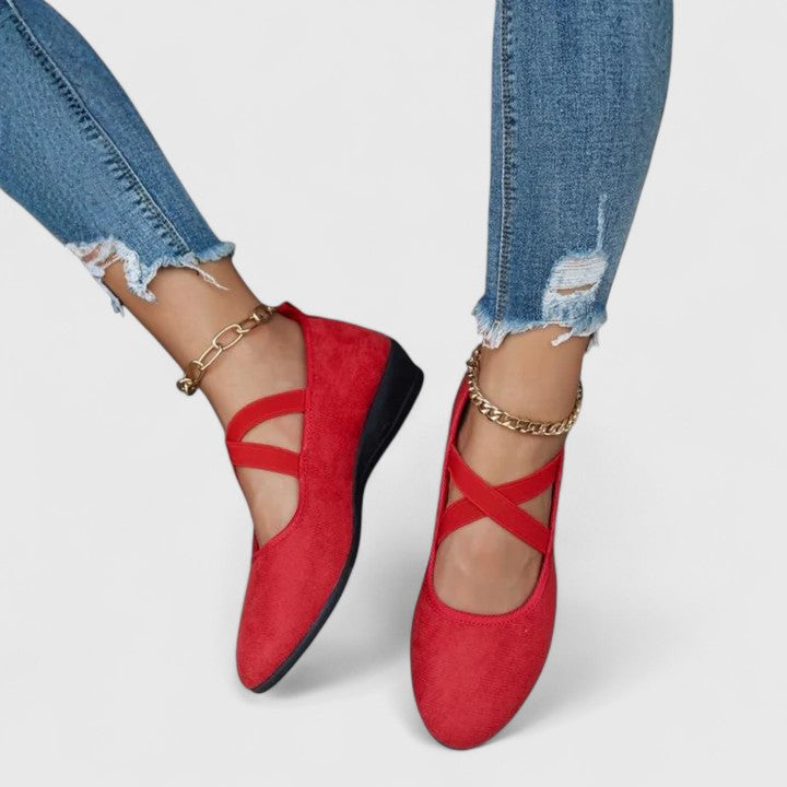 Naurelle | Comfort Slip-On Shoes for Women – Cushioned Everyday Fit-Women's Flats-Red-5-Camoufit