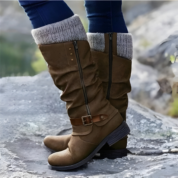Kaia - Orthopedic Boots-Women's High Boots-Brown-4-Camoufit