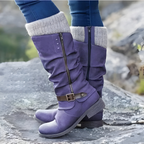 Kaia - Orthopedic Boots-Women's High Boots-Purple-4-Camoufit