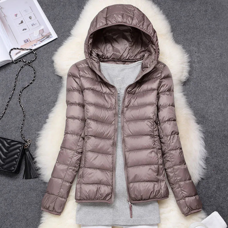 Kathrin Women's Ultralight Down Jacket-Puffer Jackets-CAMOUFIT-Khaki-S-Camoufit
