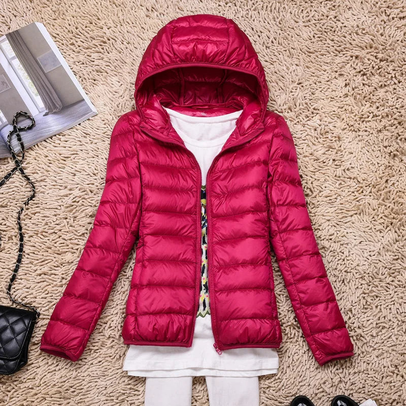 Kathrin Women's Ultralight Down Jacket-Puffer Jackets-CAMOUFIT-Red-S-Camoufit