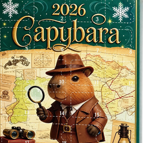 Brown animal acrylic ornament in detective-style outfit with magnifying glass