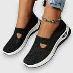 Lumielle | Women's Orthopedic Walking Shoes – Cushioned Slip On Comfort Fit-Women's Flats-Black-5-