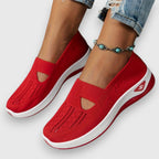 Lumielle | Women's Orthopedic Walking Shoes – Cushioned Slip On Comfort Fit-Women's Flats-Red-5-