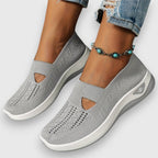 Lumielle | Women's Orthopedic Walking Shoes – Cushioned Slip On Comfort Fit-Women's Flats-Light Grey-5-