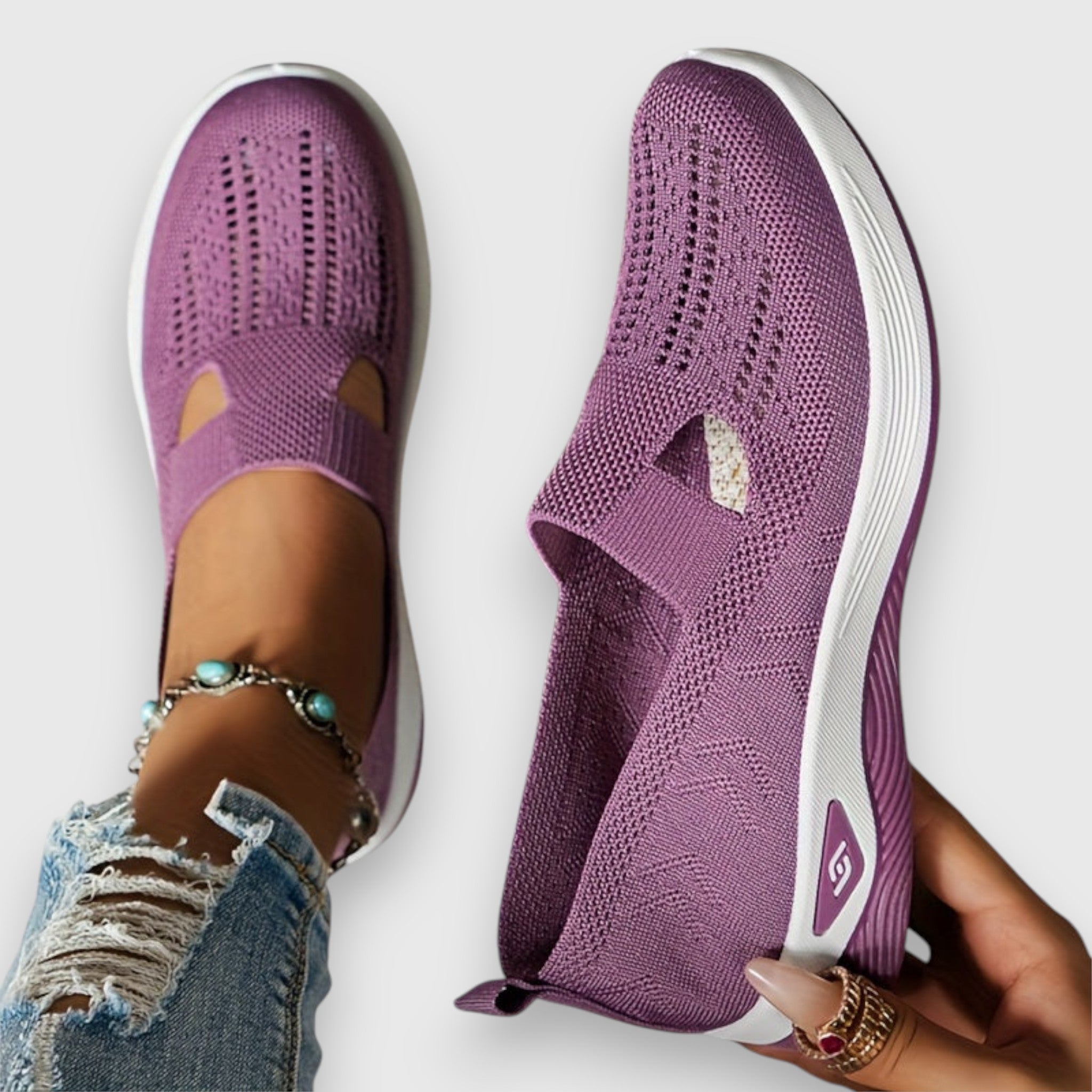 Lumielle | Women's Orthopedic Walking Shoes – Cushioned Slip On Comfort Fit-Women's Flats-Lila-5-