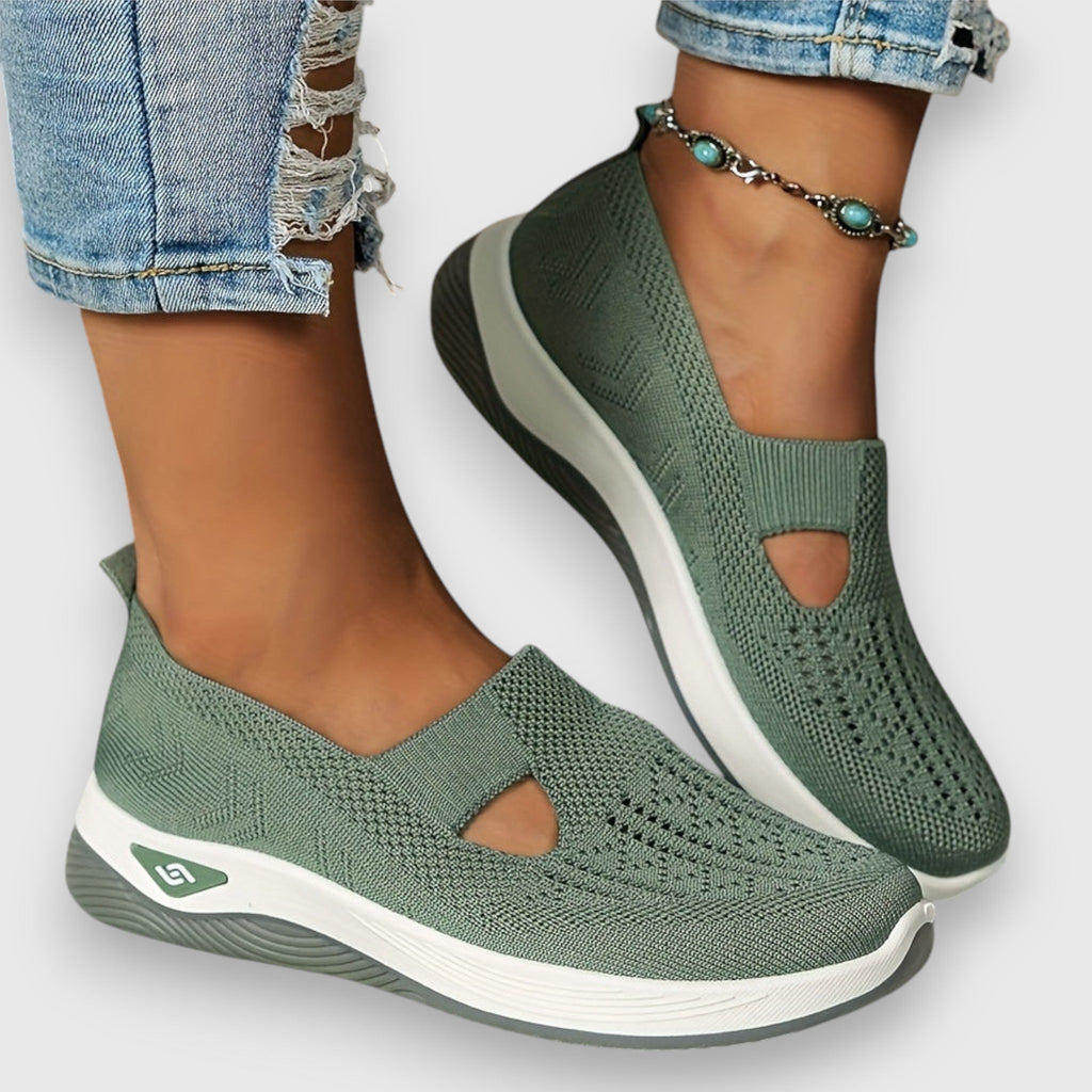 Lumielle | Women's Orthopedic Walking Shoes – Cushioned Slip On Comfort Fit-Women's Flats-Khaki-5-