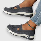 Lumielle | Women's Orthopedic Walking Shoes – Cushioned Slip On Comfort Fit-Women's Flats-Dark Grey-5-