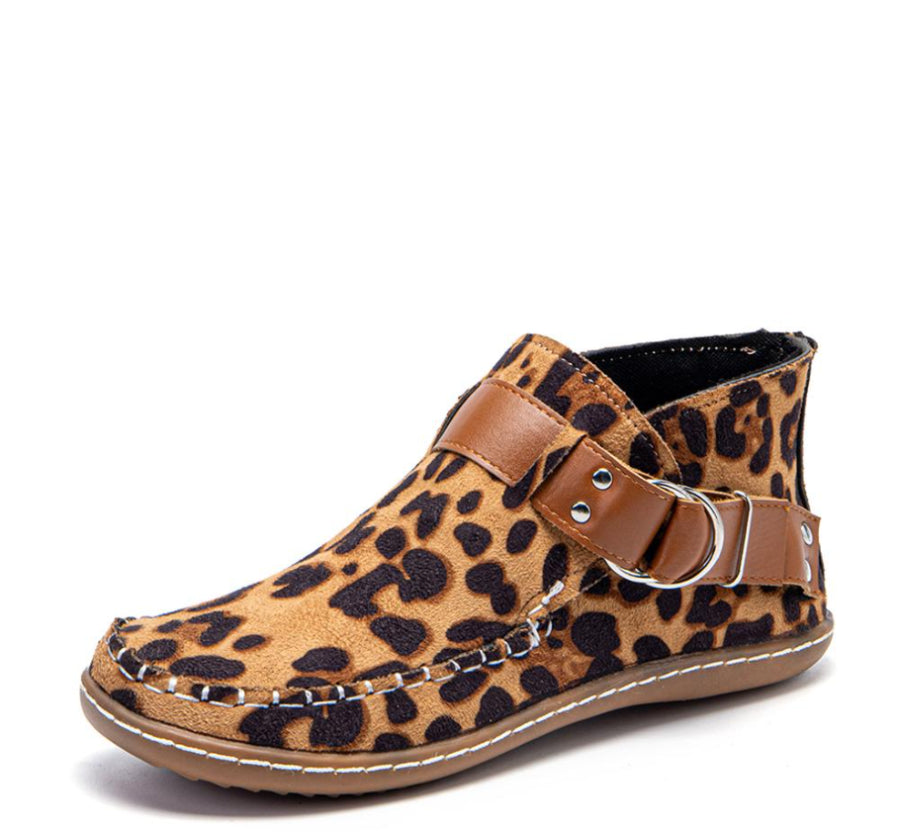 Leela Warm Women's Ankle Boots - Casual Winter Style-Women's Winter Boots-Leopard-5-Camoufit
