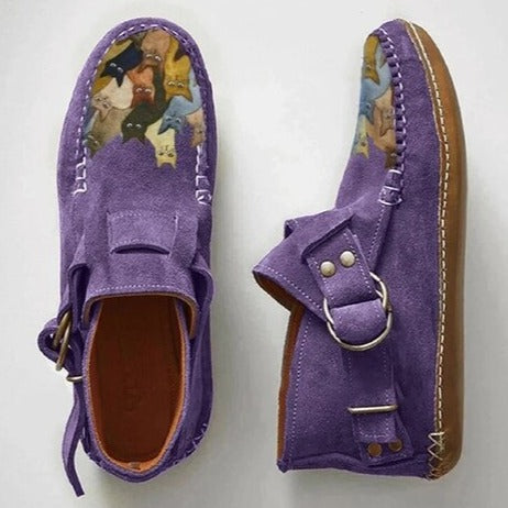 Leela Warm Women's Ankle Boots - Casual Winter Style-Women's Winter Boots-Purple-5-Camoufit