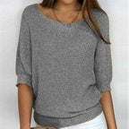 Maelis | Women's Soft Comfort Jumper Flattering Fit Breathable Cosy Knit Casual Pullover Sweater-Women's Sweater-Gray-S-Camoufit