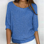 Maelis | Women's Soft Comfort Jumper Flattering Fit Breathable Cosy Knit Casual Pullover Sweater-Women's Sweater-Blue-S-Camoufit