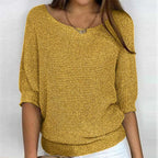 Maelis | Women's Soft Comfort Jumper Flattering Fit Breathable Cosy Knit Casual Pullover Sweater-Women's Sweater-Yellow-S-Camoufit