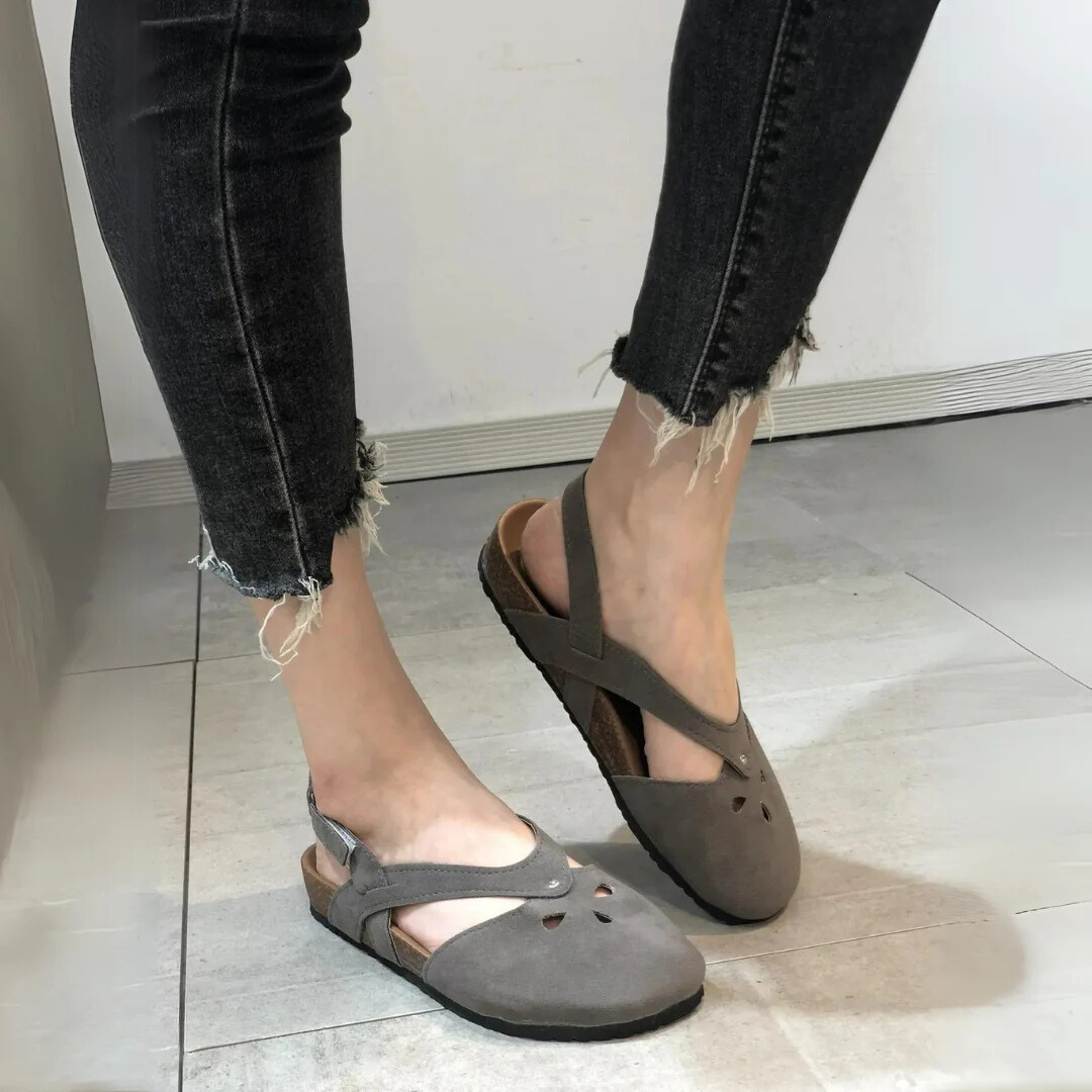 Alouette | Adjustable Sandals for Women – Supportive Comfort Fit-Women's Sandals-Grey-4-Camoufit
