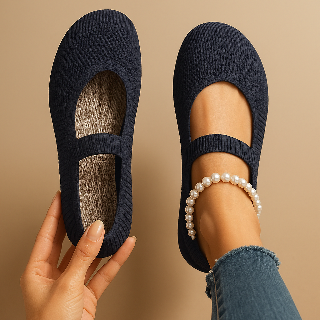 Tessa Women's Slip-On Shoes - Lightweight Breathable Comfort Fit-Women's Flats-Navy-4-Camoufit