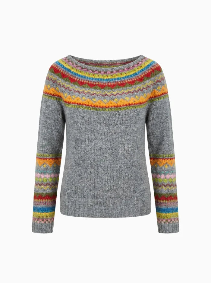 Linsy Women's Elegant Sweater-Women's Sweater-CAMOUFIT-Gray/Rainbow-S-Camoufit