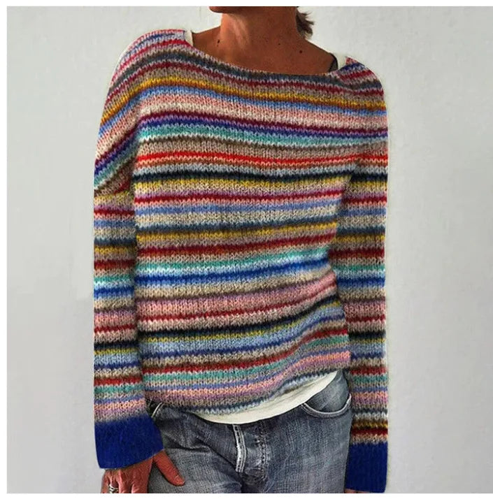 Linsy Women's Elegant Sweater-Women's Sweater-CAMOUFIT-Rainbow-S-Camoufit