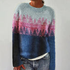 Linsy Women's Elegant Sweater-Women's Sweater-CAMOUFIT-Blue/Pink-S-Camoufit
