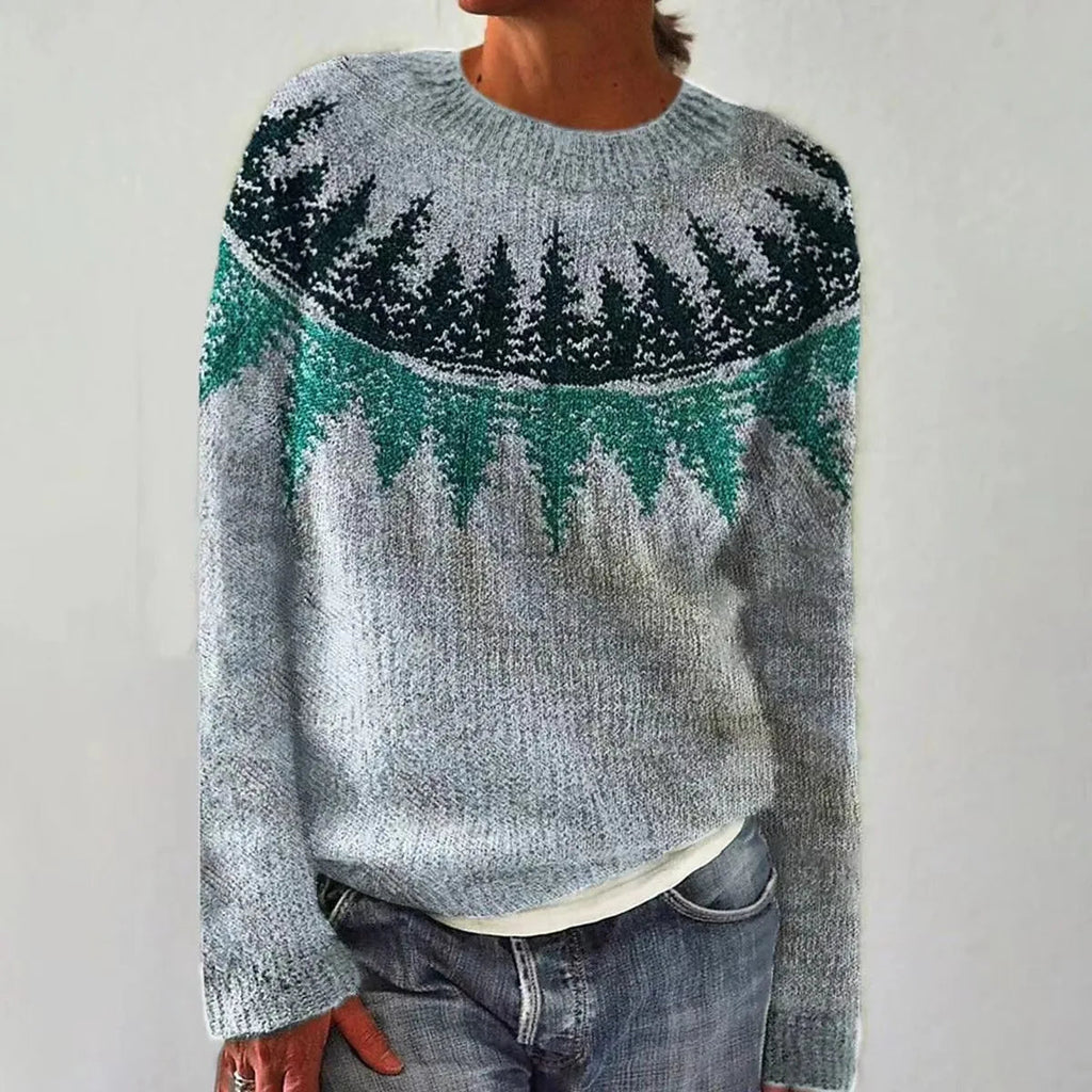 Linsy Women's Elegant Sweater-Women's Sweater-CAMOUFIT-Blue/Green-S-Camoufit
