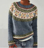 Linsy Women's Elegant Sweater-Women's Sweater-CAMOUFIT-Gray/Stars-S-Camoufit