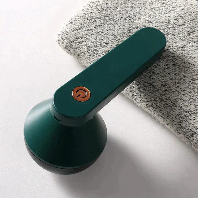 Rechargeable fabric shaver, green handheld lint remover with circular shaving head