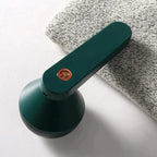 Rechargeable fabric shaver, green handheld lint remover with circular shaving head