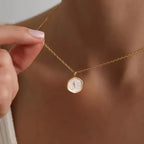 Elyvia | Cross Pendant Necklace for Women - Gold Enamel Minimalist Elegant Fit-Necklaces-Pearl White-Gold-plated-Camoufit