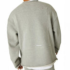 Loey Men's Oversized Sweater - Warm Crew Neck Long Sleeve-Men's Sweater-Grey-M-Camoufit