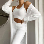 Fiora | Loungewear Set for Women - 3 Piece Cosy Warm Comfortable Relaxed Winter Fit-Loungewear set-White-S-Camoufit