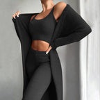 Fiora | Loungewear Set for Women - 3 Piece Cosy Warm Comfortable Relaxed Winter Fit-Loungewear set-Black-S-Camoufit