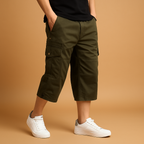 Marcus Men's Long Cotton Cargo Shorts-Cargo Shorts-CAMOUFIT-Army Green-M-Camoufit