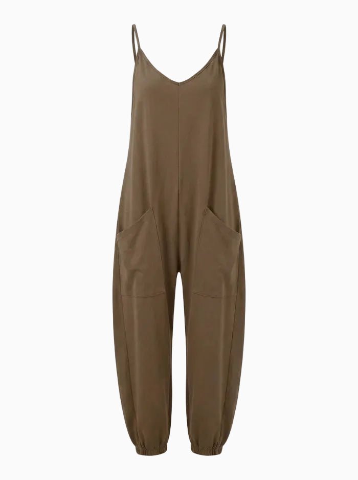 Loose Overalls with Large Pockets-Jumpsuits & Overalls-CAMOUFIT-Coffee-S-Camoufit
