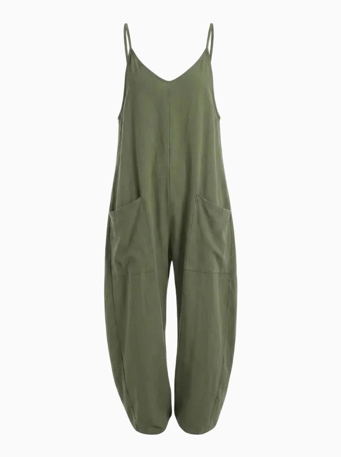 Loose Overalls with Large Pockets-Jumpsuits & Overalls-CAMOUFIT-Olive-S-Camoufit
