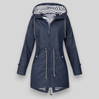 Damaris | Women's Waist Adjustable Drawstring Jacket - Utility Anorak Coat & Lightweight Parka