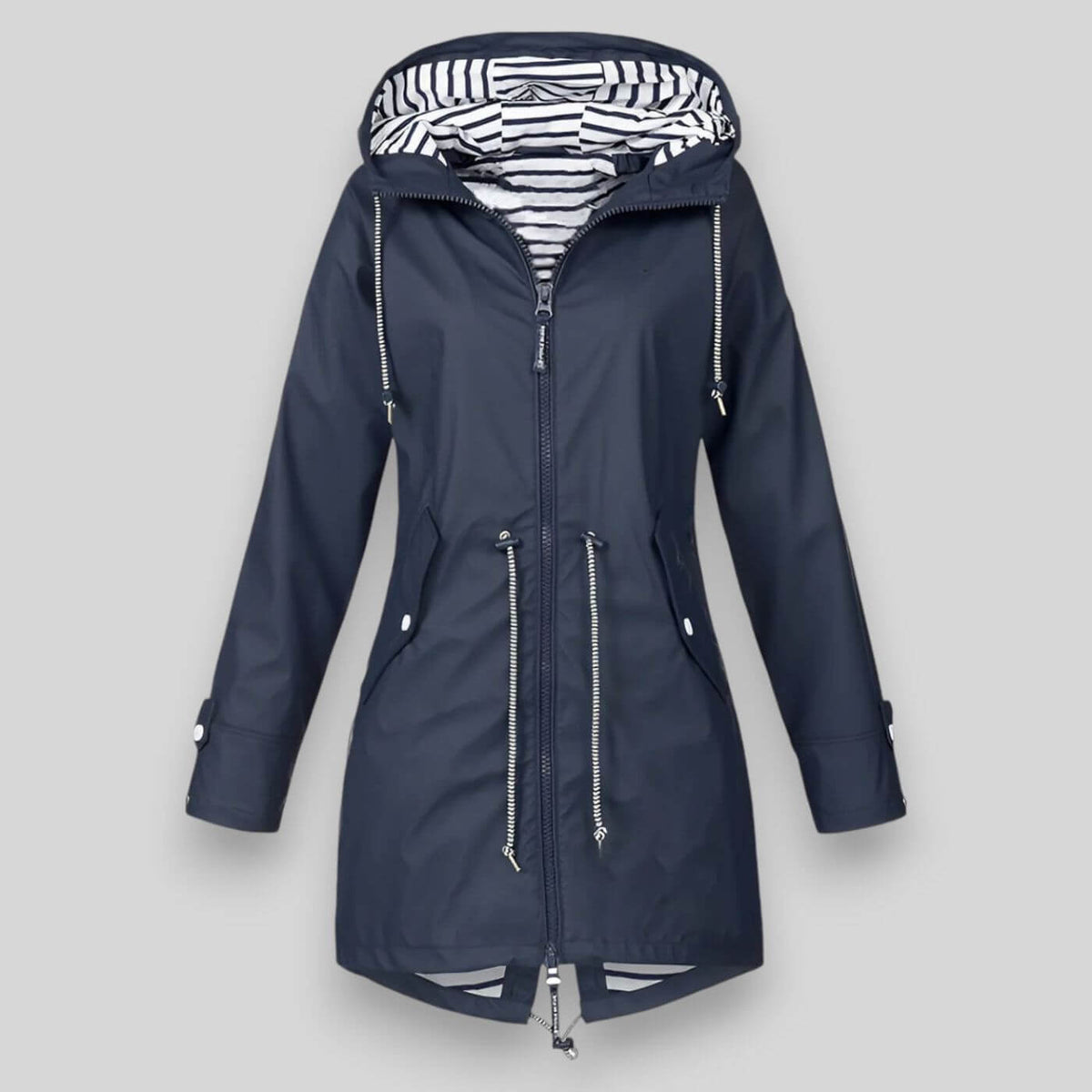Damaris | Women's Waist Adjustable Drawstring Jacket - Utility Anorak Coat & Lightweight Parka