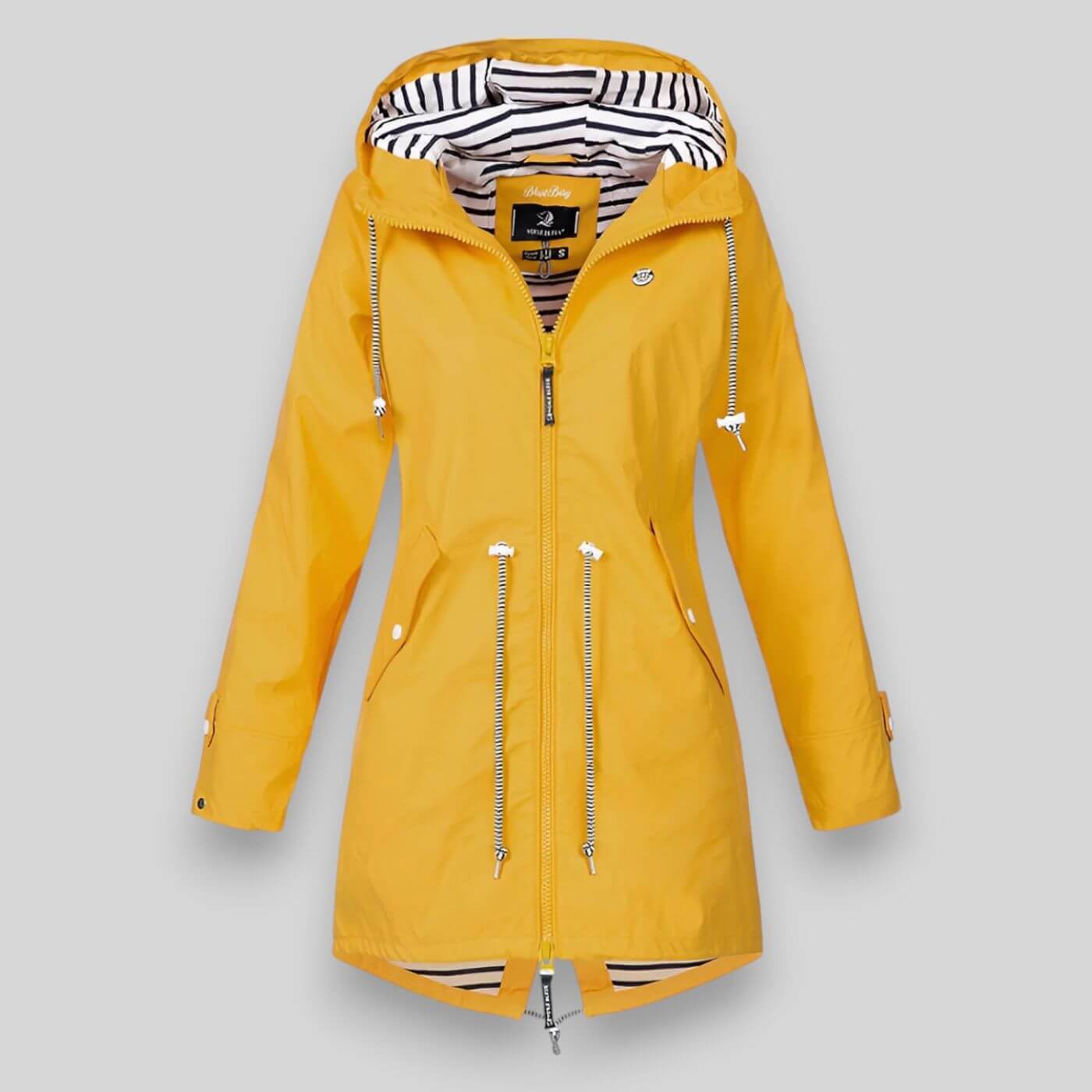 Damaris | Women's Waist Adjustable Drawstring Jacket - Utility Anorak Coat & Lightweight Parka