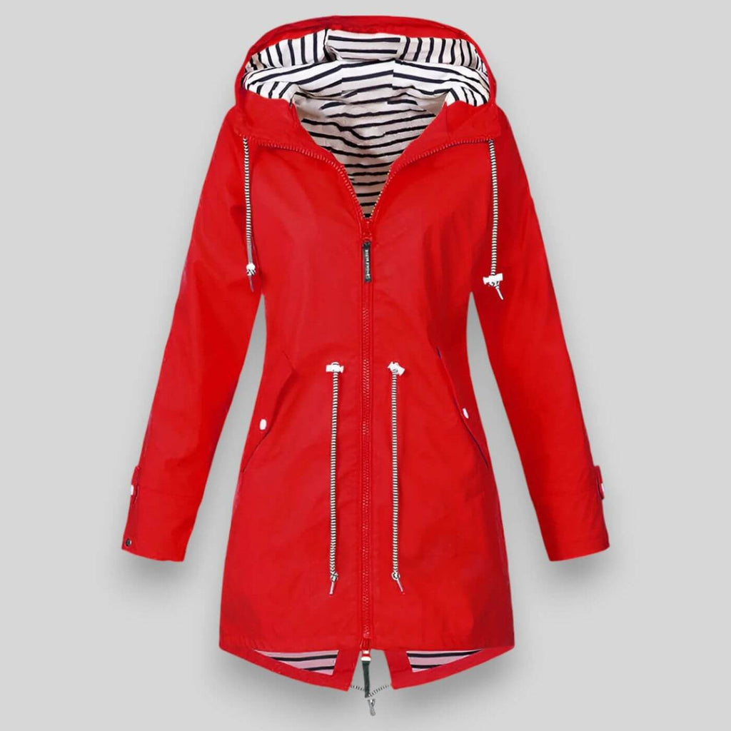 Damaris | Women's Waist Adjustable Drawstring Jacket - Utility Anorak Coat & Lightweight Parka