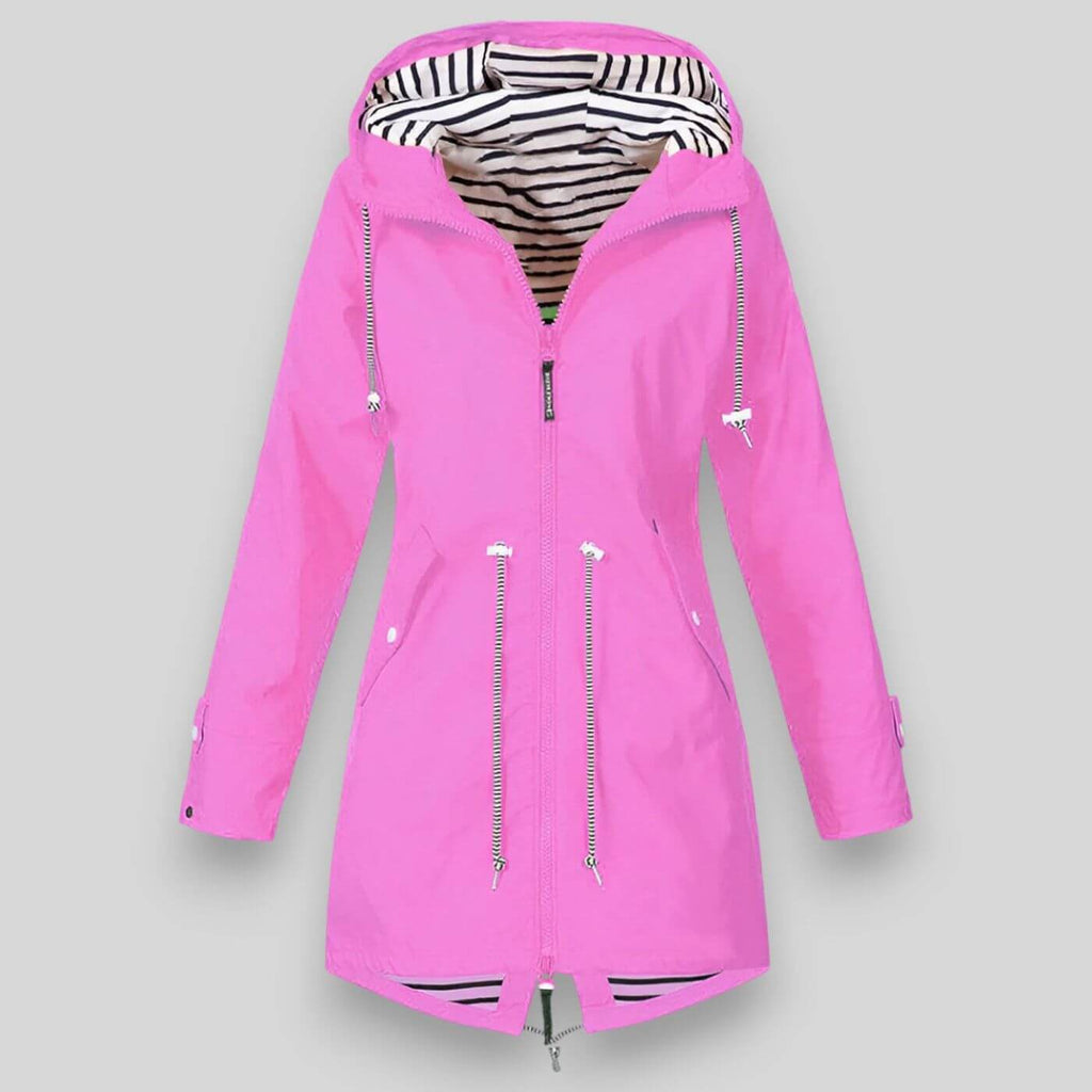 Damaris | Women's Waist Adjustable Drawstring Jacket - Utility Anorak Coat & Lightweight Parka