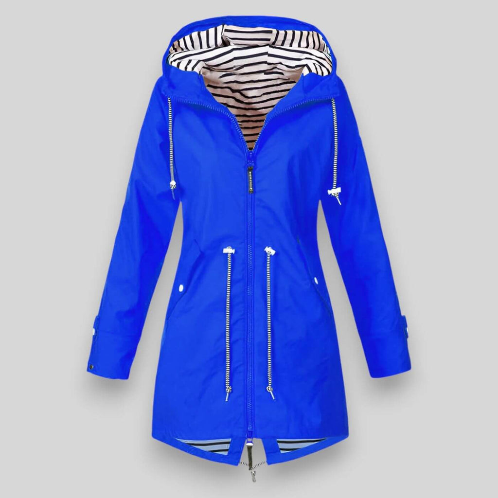 Damaris | Women's Waist Adjustable Drawstring Jacket - Utility Anorak Coat & Lightweight Parka