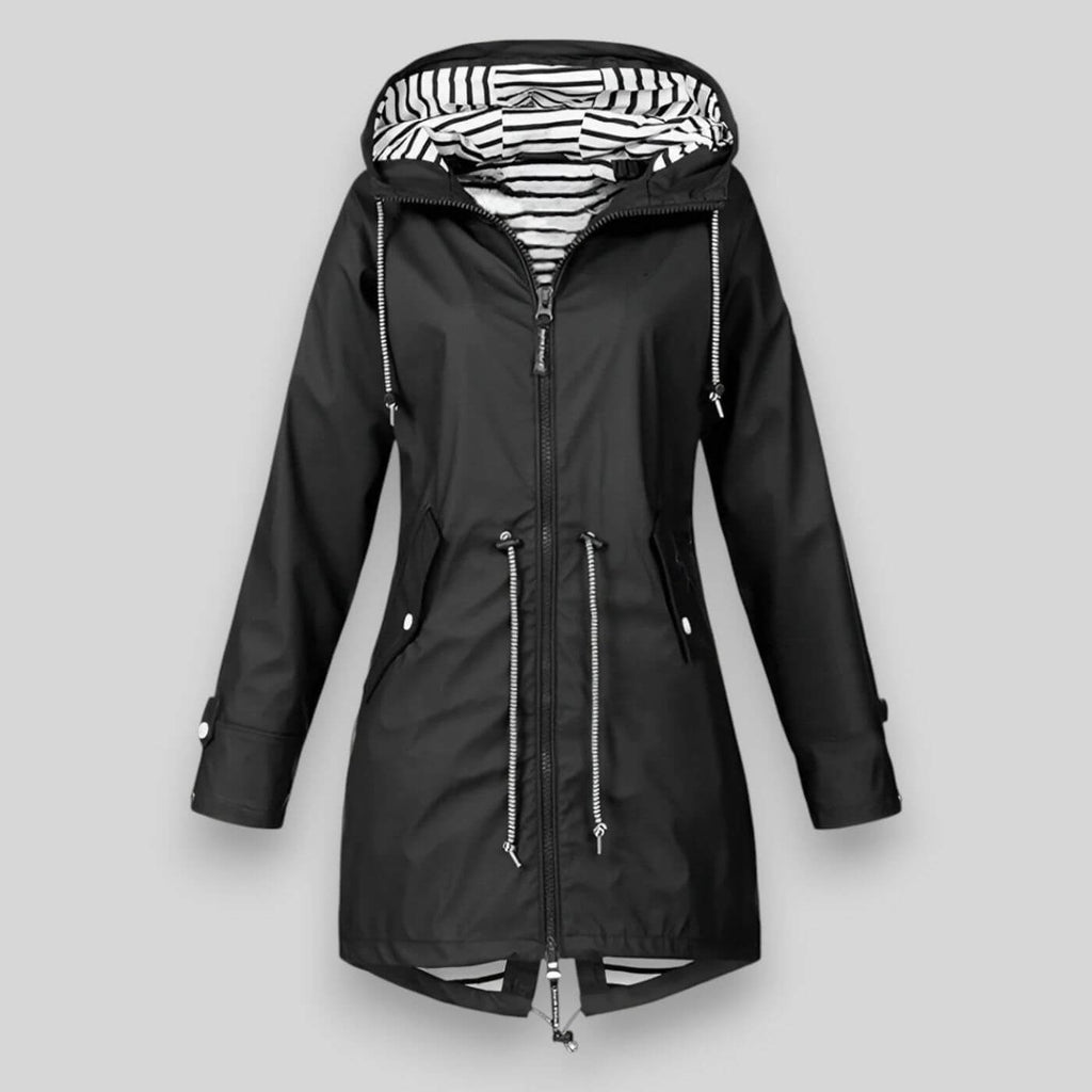 Damaris | Women's Waist Adjustable Drawstring Jacket - Utility Anorak Coat & Lightweight Parka