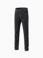 Luca Men's Corduroy Trousers – Slim Fit 5-Pocket Stretch Pants-Men's Corduroy Trousers-CAMOUFIT-Dark Gray-28-Camoufit