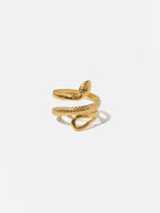 Women's Adjustable Snake Ring – Gold Serpentine Statement Design-Ring-Gold-