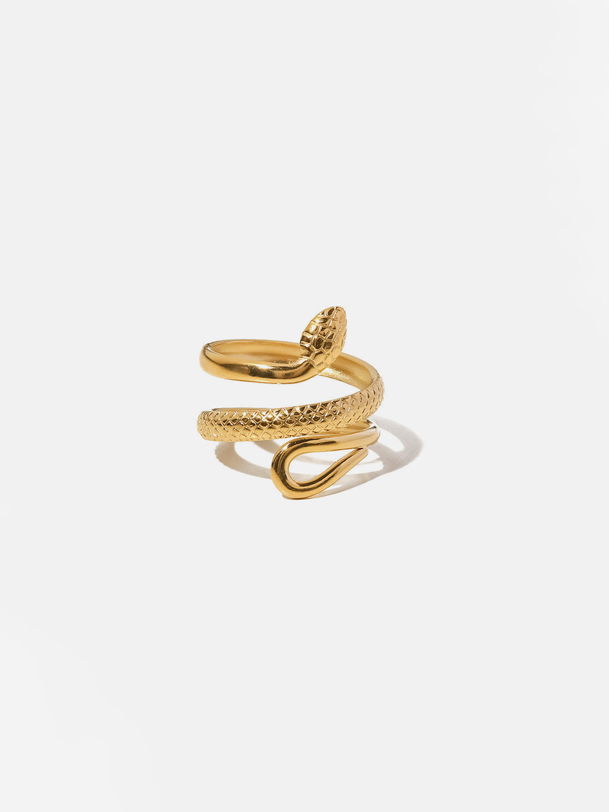 Women's Adjustable Snake Ring – Gold Serpentine Statement Design-Ring-Gold-