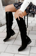 Caelisse | Women's Slouchy Knee High Boots – Cushioned Elegant Comfort Fit-Women's Knee high Boots-Dark Brown-6-