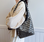 Aloura | Women's Studded Shoulder Bag with Crossbody Strap Spacious Bold Elegant Day Night Handbag-Shoulder Bag-Blue-Camoufit