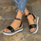 Arielle | Platform Sandals Women Ankle Strap Comfort Fit-Women's Sandals-Apricot-4-Camoufit