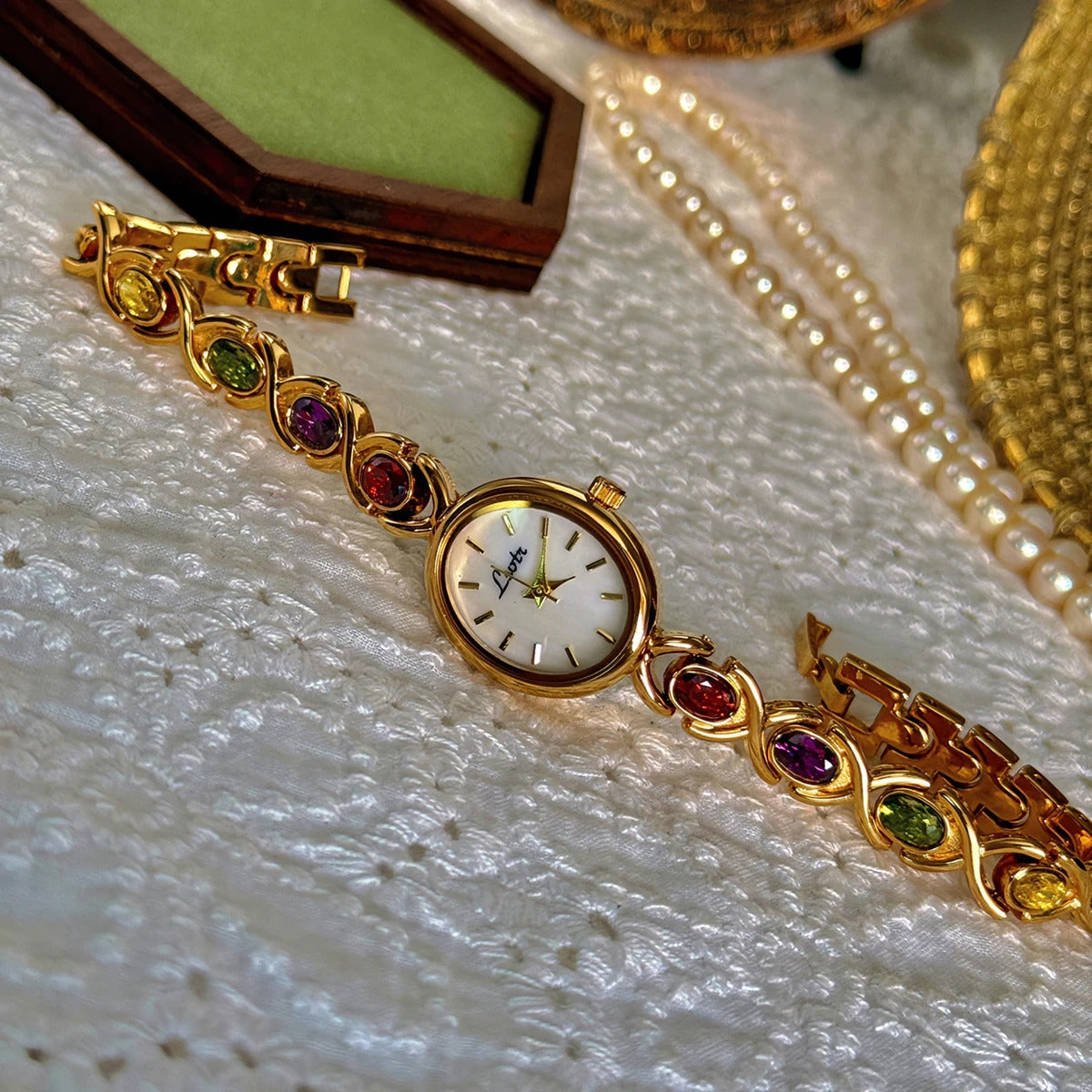 Women's Gemstone Bracelet Watch – Classic Oval Elegant Design-Watches-Default-