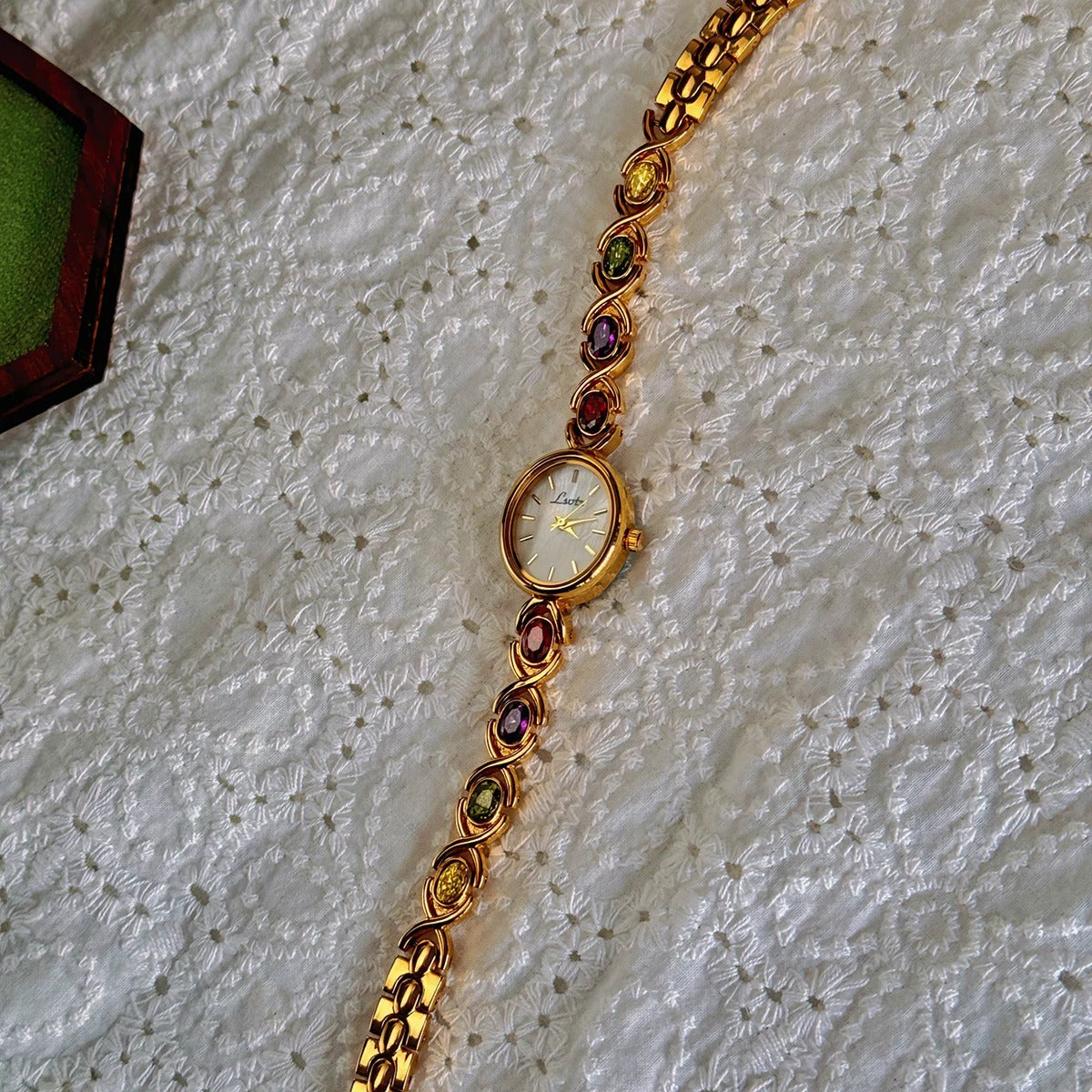 Women's Gemstone Bracelet Watch – Classic Oval Elegant Design-Watches-Default-