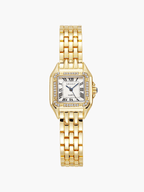 Women's Square Quartz Watch – Modern Elegant Adjustable Design-Watches-Gold with Zirconia Stones-