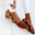 Luna Refined Woven Flats - Comfortable Everyday Elegant Shoes-Women's Flats-Brown-4-Camoufit
